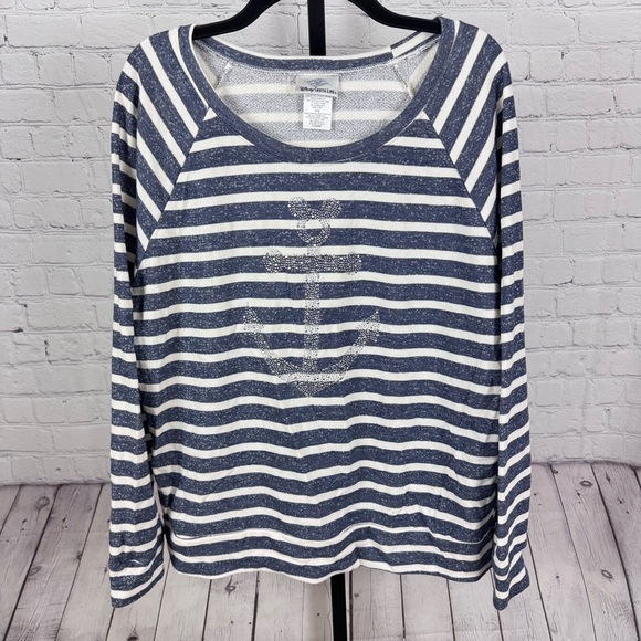 Disney Cruise Line Striped Gem Decor Lightweight Sweatshirt Size XXL - Picture 1 of 6